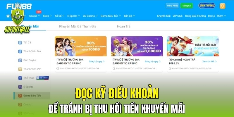 Đọc kỹ điều khoản để tránh bị thu hồi tiền khuyến mãi